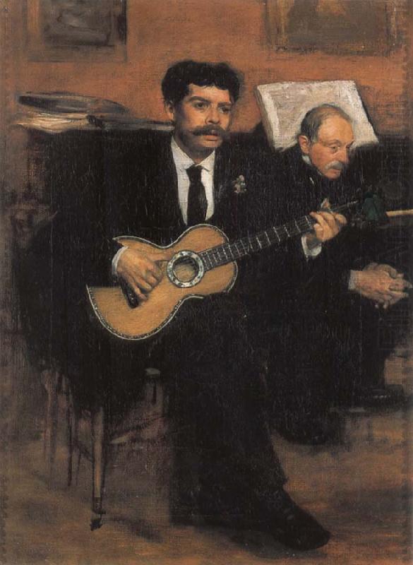 Edgar Degas Lorenzo Pagans Spanish Tenor,and Auguste ge gas,Father of the artist china oil painting image